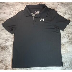 Under Armour HeatGear Youth Boys Polo Shirt Gray Loose Fit Size YXL